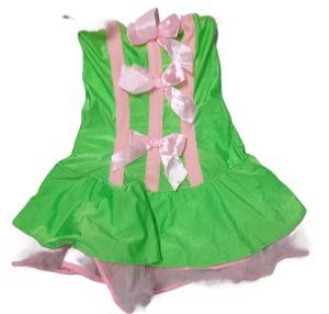 Kids Costumes to Hire - LIme  Green dress with pink detail - GIRL